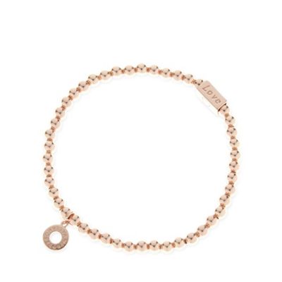 Rose gold vermeil beaded stretch bracelet